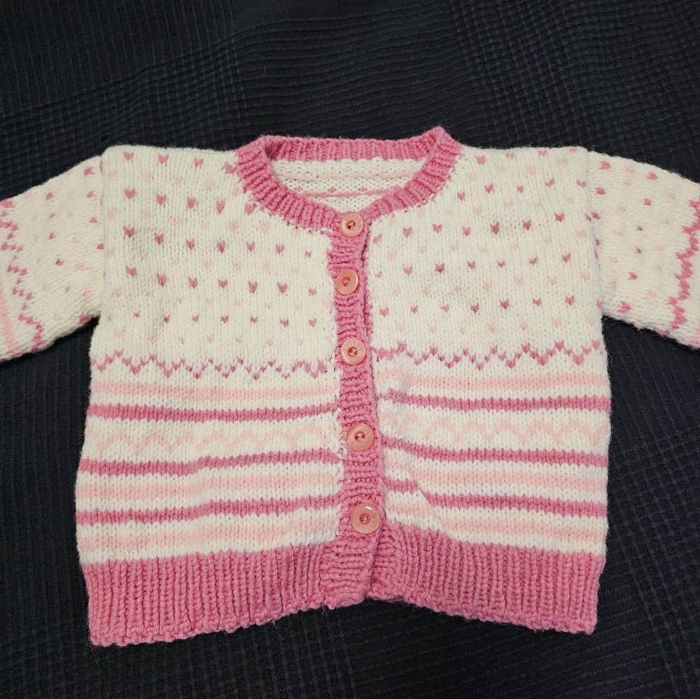 Handknit Heart Sweater